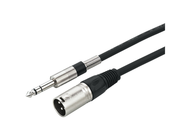 Monacor balansert kabel MEL-102/SW 1m, XLR han/6,3mm stereo Jack