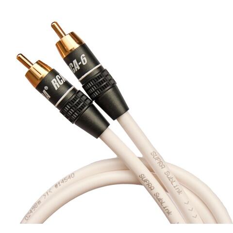 Supra Sublink 2m Subwoofer kabel - hvit