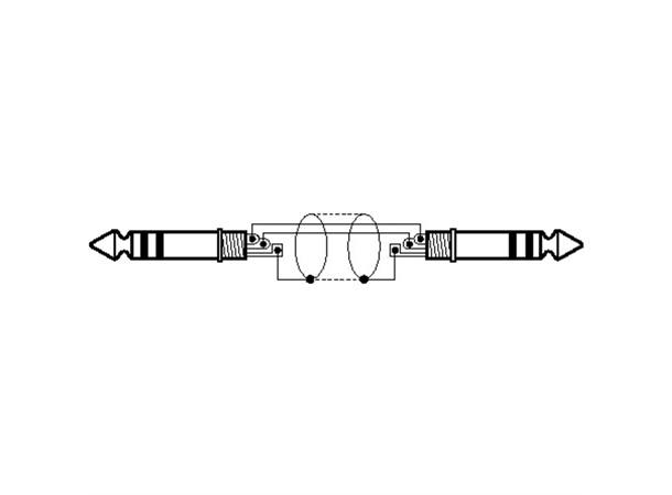 Monacor balansert kabel MCC-102/SW 1m, 6,3mm - 6,3mm stereo Jack