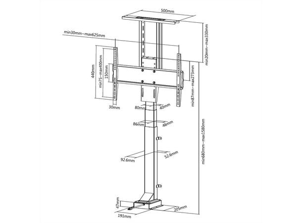 Multibrackets Large motorisert TV heis for innbygging
