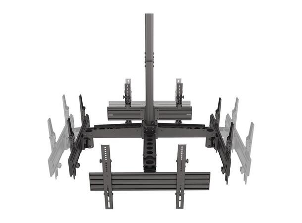 Multibrackets M takfeste, 46 - 65", sort Digital Signage Takfeste 4 skjermer 