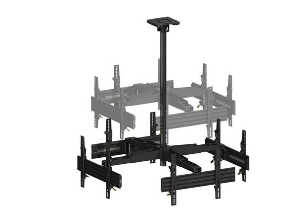 Multibrackets M takfeste, 46 - 65", sort Digital Signage Takfeste 4 skjermer 
