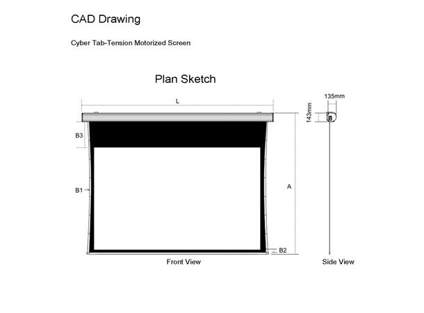 Grandview Tab Tension 4K lerret lydtransparent duk
