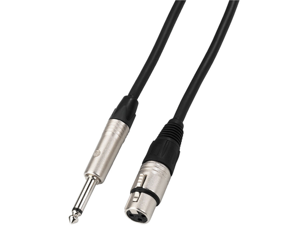 Monacor Mikrofon kabel XLR-JACK Neutrik 6 meter sort, MMCN-600/SW 