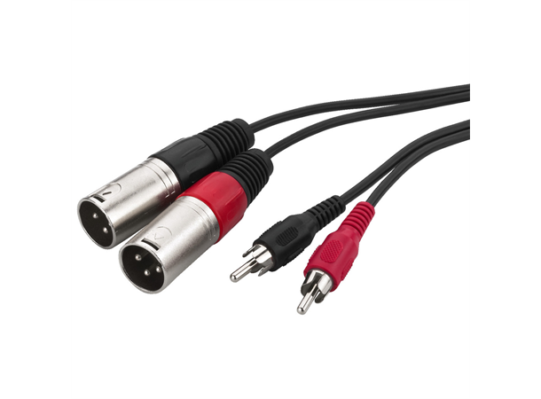 Monacor audio kabel 2 x XLR hann-2 x phono 1,5 m