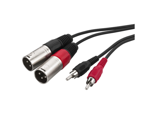 Monacor audio kabel 2 x XLR hann-2 x phono 1,5 m 