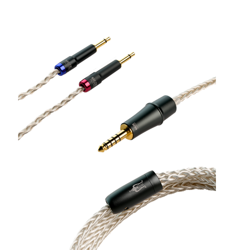 Meze sølvbelagt PCUHD 2x 3,5mm - 4,4 mm 1,3 m kabel