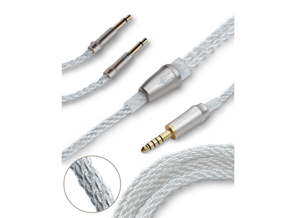 Meze sølvbelagt kabel 2x 3,5mm - 4,4 mm 1,2 m kabel