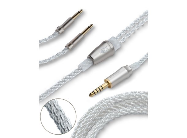 Meze sølvbelagt kabel 2x 3,5mm - 4,4 mm 1,2 m kabel 