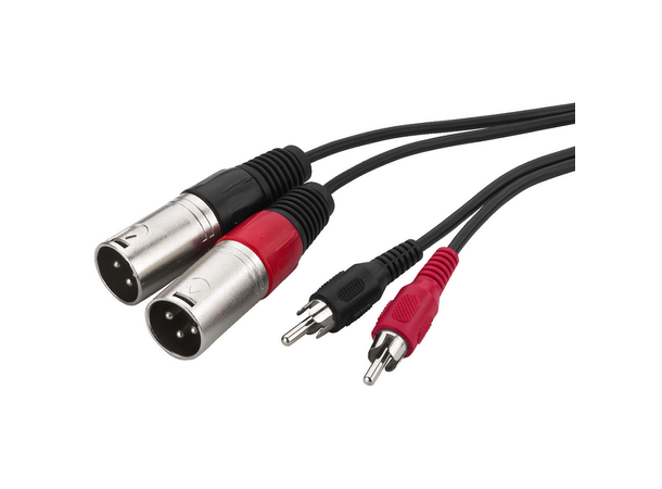 Monacor kabel XLR-Phono 3M 2 x XLR - 2 x RCA 