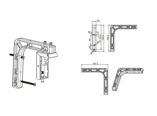 Grandview veggfeste 15 cm - Pris pr par 